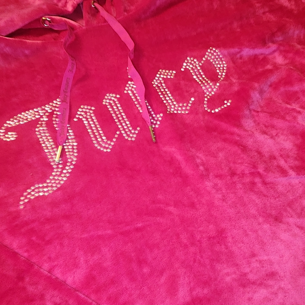 Juicy Couture XL cherry rose velour hooded cropped pants  sleepwear set nwt - Picture 4 of 4